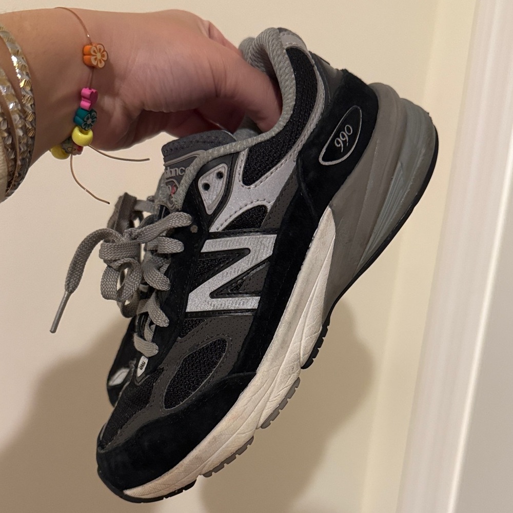 New Balance 990 Black and White Sneakers